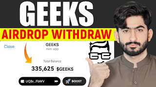 GEEKS Airdrop Withdrawal Process  GEEKS Listing  Geeks Withdrawal [upl. by Gerick]