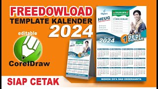 FREEDOWNLOAD GRATIS TEMPLATE KALENDER 2024  FORMAT COREDRAW  Gunlar Channel [upl. by Benyamin984]