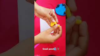 Small pond made by clay 🌊🦆ll Clay craft ll art music viralvideo shorts [upl. by Annalee]