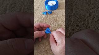 Blue ribbons can also be used to make beautiful ribbon flowers diy craft [upl. by Yecniuq]