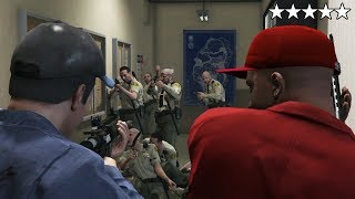 GTA 5  Michael and Franklin Saving Trevor from the PALETO BAY PRISON NEW Police Station [upl. by Frolick]