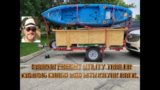 Harbor Freight Utility Trailer MOD With Kayak Rack [upl. by Anaerda]