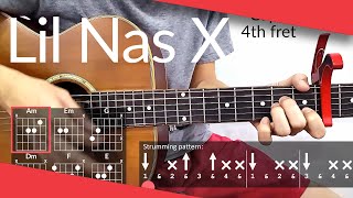 THATS WHAT I WANT Lil Nas X Guitar Tutorial  Chords Strumming [upl. by Cara515]