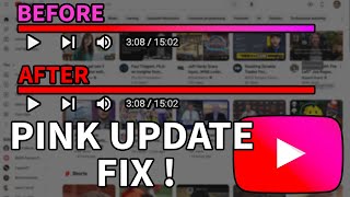 How To Change YouTube Progress Bar Back To Red YouTube Pink Update [upl. by Oznecniv]