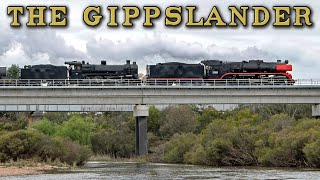 DoubleHeaded Steam Crosses the Avon River Steamrail Victorias Gippslander  R761 A2 986 [upl. by Narej476]