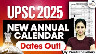 UPSC 2025 Revised Annual Calendar 🔥  UPSC CSE Annual Revised Calendar 2025  UPSC IQ [upl. by Savinirs]