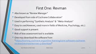 Free and Open Softwares for MetaAnalysisRevMan [upl. by Diego815]