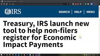 IRS News Treasury IRS launch new tool to help nonfilers register for Economic Impact Payments [upl. by Ishii205]