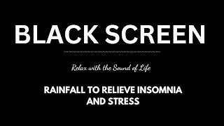 Rainfall to Relieve Insomnia and Stress  Serene Night Park Rainfall ASMR  BLACK SCREEN [upl. by Monda]