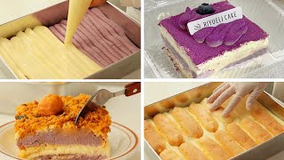 Satisfying Relaxing Video🍩🍪🎂🍰Tiramisu with taro paste and pork flossAsmrTiktok [upl. by Nelram]