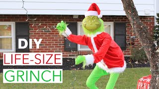 DIY LIFESIZE GRINCH  Outdoor Christmas Decoration  DIY GRINCH Decoration [upl. by Crescen]