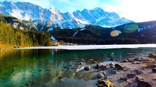 Eibsee im Winter bei Zugspitze Garmisch Partenkirchen [upl. by Tail]