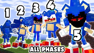 Minecraft Sonic EXE ALL PHASES  FNF VS Sonic EXE  Funkin For Hire Retake FNF ModMinecraft [upl. by Goddord]