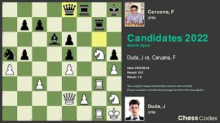 Duda J vs Caruana F  Round 102  FIDE Candidates 2022 [upl. by Quincey]