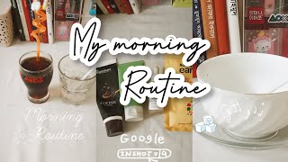 my mourning routine ☕ break fast  skincare cold drink 🍷 a beautiful morning of my life 🤍 [upl. by Oiretule]