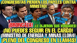 ¡EXPLOSIV0 CONGRESISTAS PIDEN LA RENUNCIA DEL MINISTRO DE ENERGÍA Y MINAS POR SU PÉSIMA LABOR [upl. by Ahtikal]