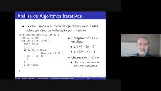 Aula 09a  Análise de Algoritmos Iterativos e Recursivos [upl. by Ahseikan295]