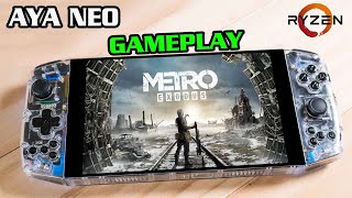 AYA NEO  METRO EXODUS PC GAMEPLAY Low Settings 15W TDP Ryzen 4500U Portable Device [upl. by Blaseio]