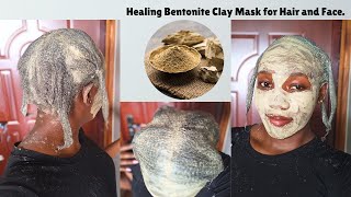 BENTONITE CLAY MASK ON 4C NATURAL HAIR  Hair Treatment  roadto1000subscribers [upl. by Sitsuj397]