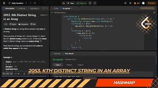 LEETCODE DAILY QUESTION 2053 Kth Distinct String in an Array  Is Kabir Coding programming coding [upl. by Martinez]