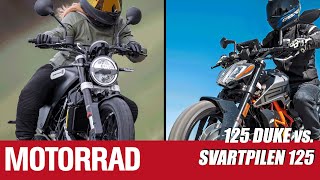 125er Spezial KTM 125 Duke vs Husqvarna Svartpilen 125 [upl. by Chrystel]