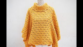 Poncho o capa de mujer a crochet MAJOVEL muy fácil y rápido crochet ganchillo fácil [upl. by Anairam607]