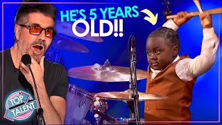 5YearOld SHOCKS the Judges with EPIC Drum Skills on AGT 2024 🔥 [upl. by Lilahk]