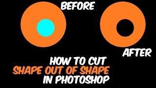 How to cut shape out of shapes in Photoshop l Cut shape in Photoshop [upl. by Eustasius823]