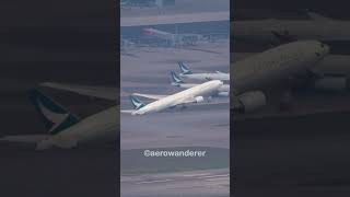 CATHAY PACIFIC B777300 takeoff at Hong Kong Airport shorts aviation cathaypacific b777 takeoff [upl. by Nythsa]