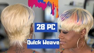 28 piece quick weave  Sensual iRemy  How to do a short quick weave [upl. by Libby]