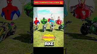 SUPER HEROES BIKE JUMPING TEST CHALLENGEIN INDIAN BIKE DRIVING 3D shortsfeed indianbikedriving3d [upl. by Eisse]