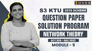 S3 KTU 2019 Scheme QP Solution  EC  NETWORK THEORY  ECT 205  Module 5  DEC 2022 [upl. by Mccartan689]