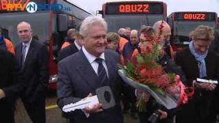 Qbuzz presenteert nieuwe bussen op vliegveld Eelde [upl. by Eitirahc510]