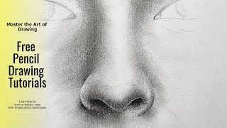 Free Pencil Drawing Tutorial How to Draw a Nose with Simple Tools [upl. by Nawak897]