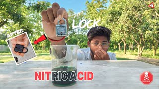 Powerful Nitric Acid vs Lock  ये लोहे तक को आसानी से गला सकता है  खतरनाक ⚠️ khel Khatam 🚷❌ [upl. by Yderf]