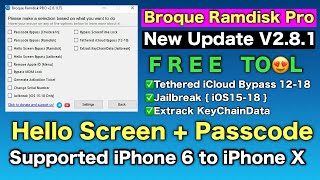 Broque Ramdisk Free Tool New Update Release  Supported Hello ScreenPasscode Lock iPhone 6 to X [upl. by Braeunig]