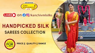 Handpicked Silk Sarees Collection  Kancheepuram Varamahalakshmi Silks Sarees LIVE [upl. by Wyndham977]