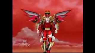 Red Battlized Ranger Flight Mode Transformation Battlizer  Ninja Storm  Power Rangers Official [upl. by Gnad891]