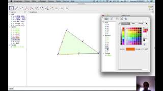 Geogebra Triangle et médiane  Centre de gravité dn triangle [upl. by Garibold]