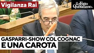 Ranucci in Vigilanza Rai ma lo show lo fa Gasparri gli offre un cognac poi tira fuori una carota [upl. by Assirec942]