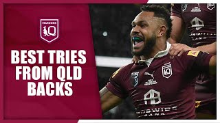 Tries by QLD Maroons Backs  Month in Review  June  2023 [upl. by Ylac322]