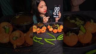 1 MIN EXTREMELY SPICY PANI PURI WITH GREEN CHILLIS CHALLENGE shortvideo golgappa asmr mukbang [upl. by Oeak]