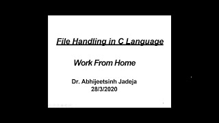 FILEHANDLING IN C PROGRAMMING [upl. by Arrait7]