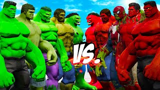 TEAM GREEN HULK VS TEAM RED HULK  EPIC SUPERHEROES WAR [upl. by Neffets]