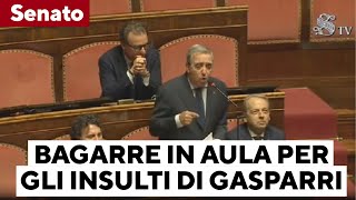 Bagarre al Senato per gli insulti di Gasparri alle opposizioni M5s quotRinunci allimmunitàquot [upl. by Rehsa229]