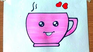 How To Draw A Cute Cup  Draw So Cute Easy Step by Step ✨ [upl. by Nela]