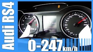 Audi RS4 Avant B8 42 V8 FSI Acceleration 0247 kmh Beschleunigung Autobahn [upl. by Lauzon]