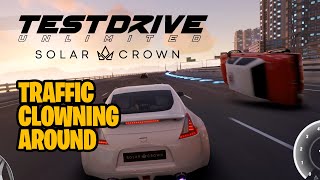 Test Drive Unlimited Solar Crown  Traffic Fooling Around [upl. by Akinhoj]