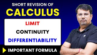 Calculus  Important formulae  Limit Continuity And Differentiability [upl. by Lytsirhc]