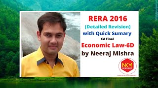 RERA 2016 CA FINAL ECONOMIC LAW QUICK REVISION [upl. by Eniamerej]